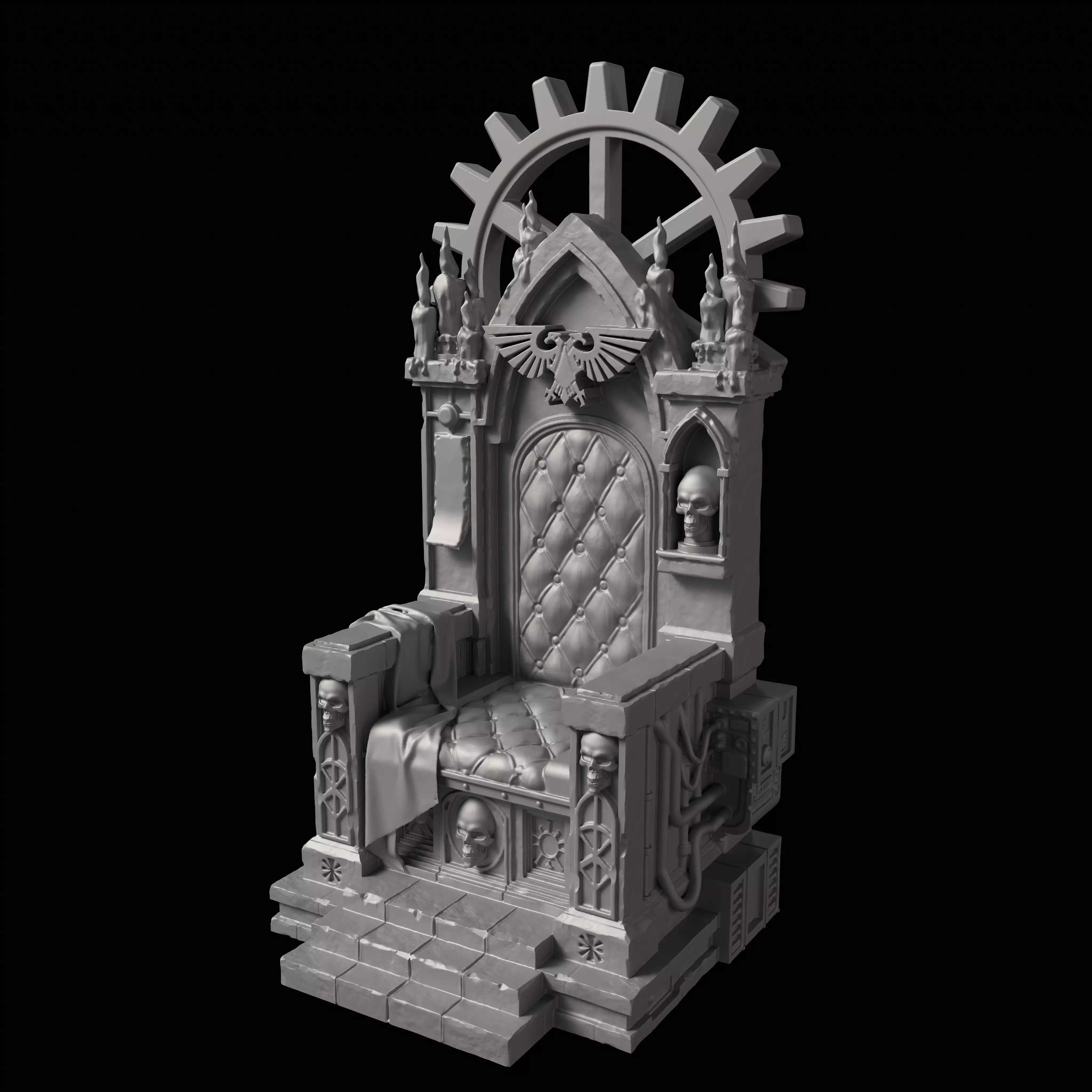 Imperial Throne 3D Printable Miniature 3D print model_0