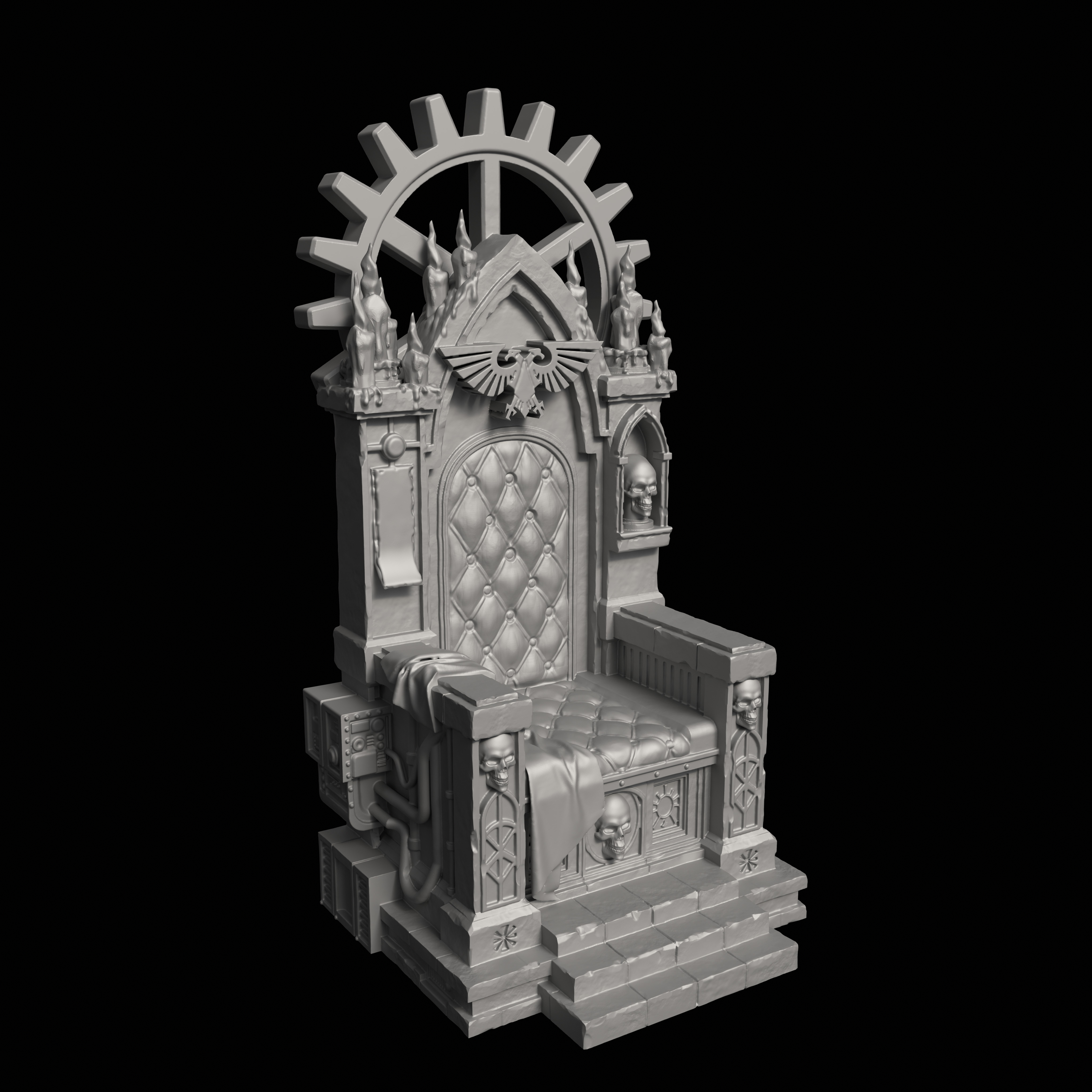 Imperial Throne 3D Printable Miniature 3D print model_7