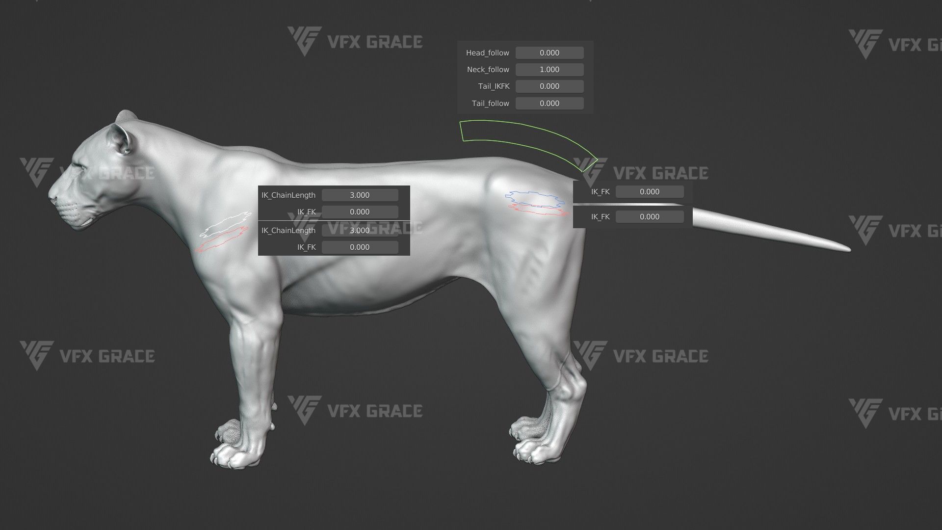 White Lion Animation - Blender 3D model_22