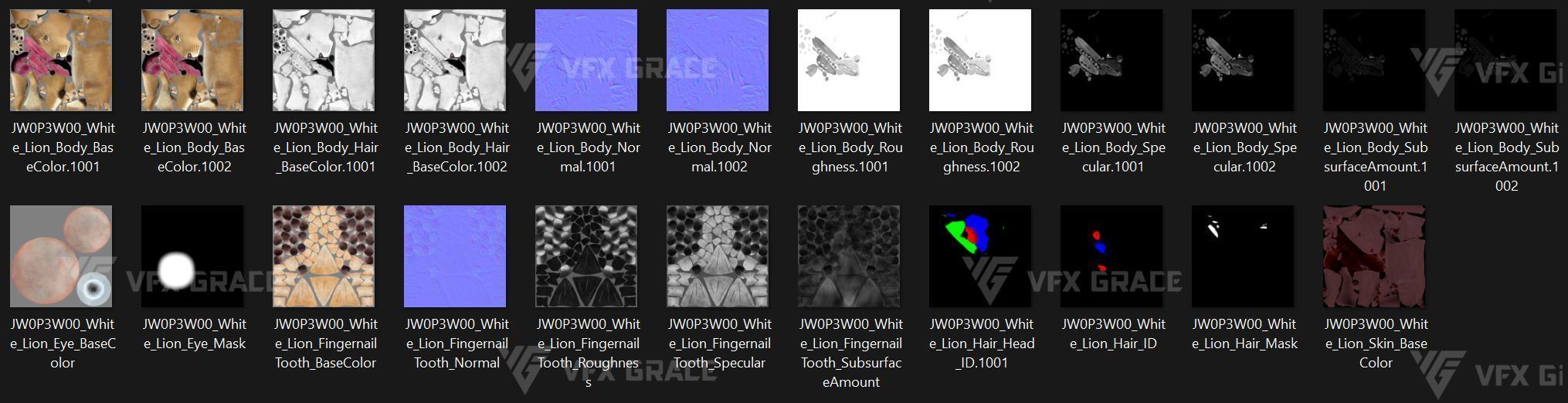 White Lion Animation - Blender 3D model_26