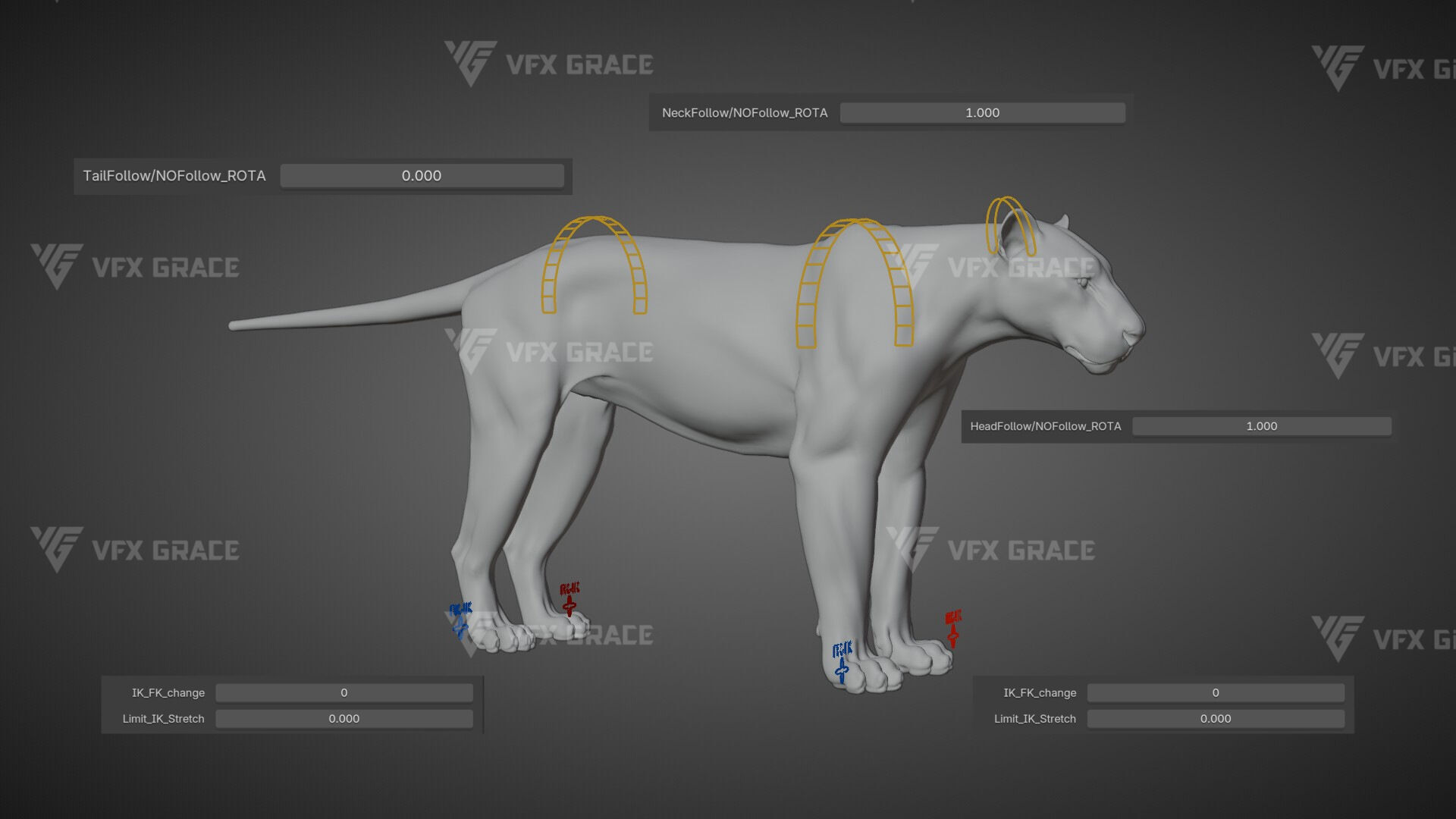Bengal Tiger Animation - Blender 3D Model 3D model_16