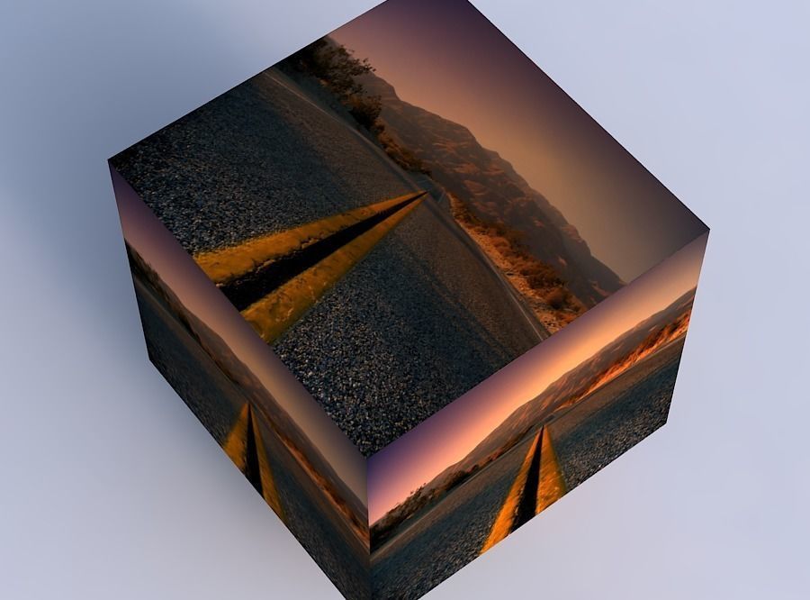 tst road on cube 3D model_1
