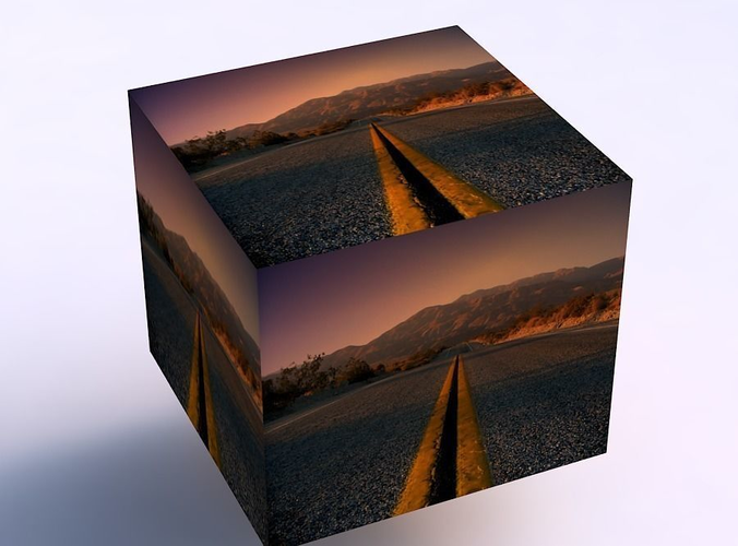 tst road on cube 3D model