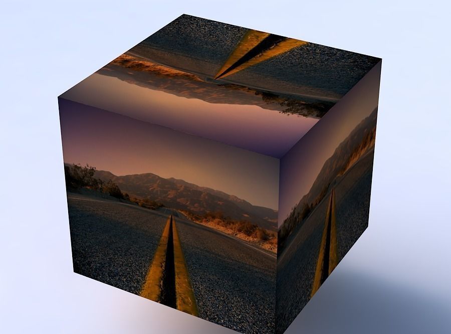 tst road on cube 3D model_3