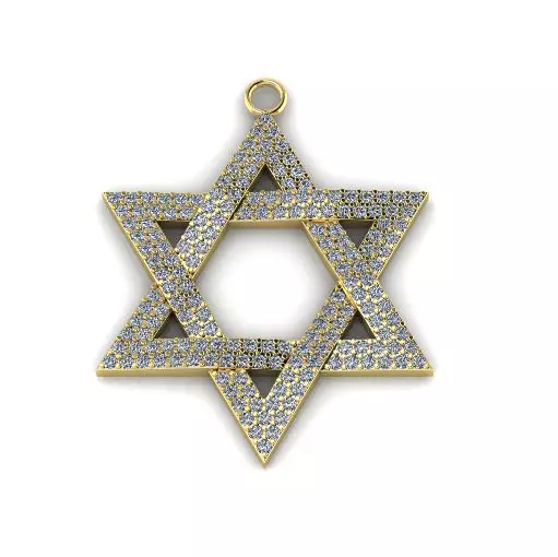 Star of David pendant Model 7658 3D print model_0
