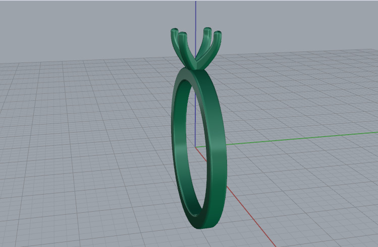 Solitaire ring Model 7653 3D print model_3