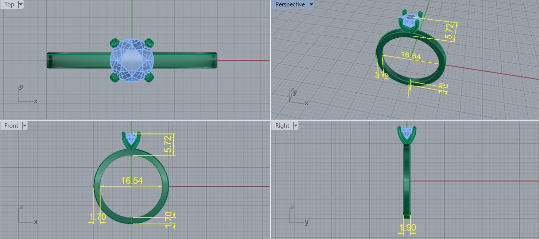 Solitaire ring Model 7653 3D print model_5