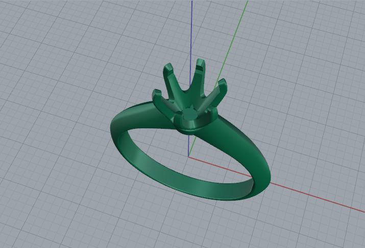 Solitaire ring Model 7651 3D print model_2
