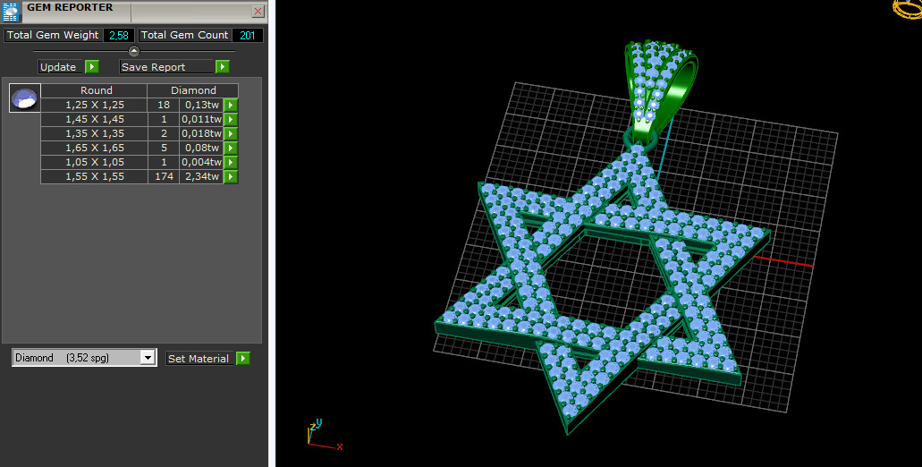 Star of David pendant Model 7635 3D print model_7