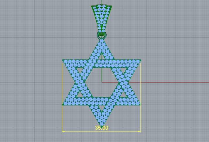 Star of David pendant Model 7635 3D print model_5