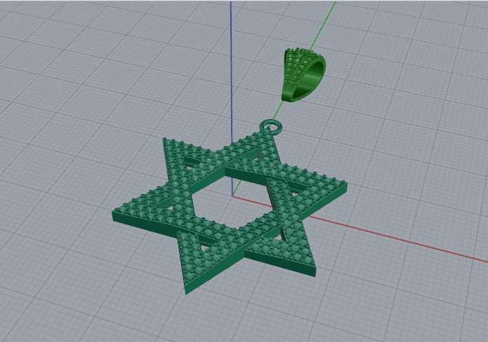 Star of David pendant Model 7635 3D print model_2