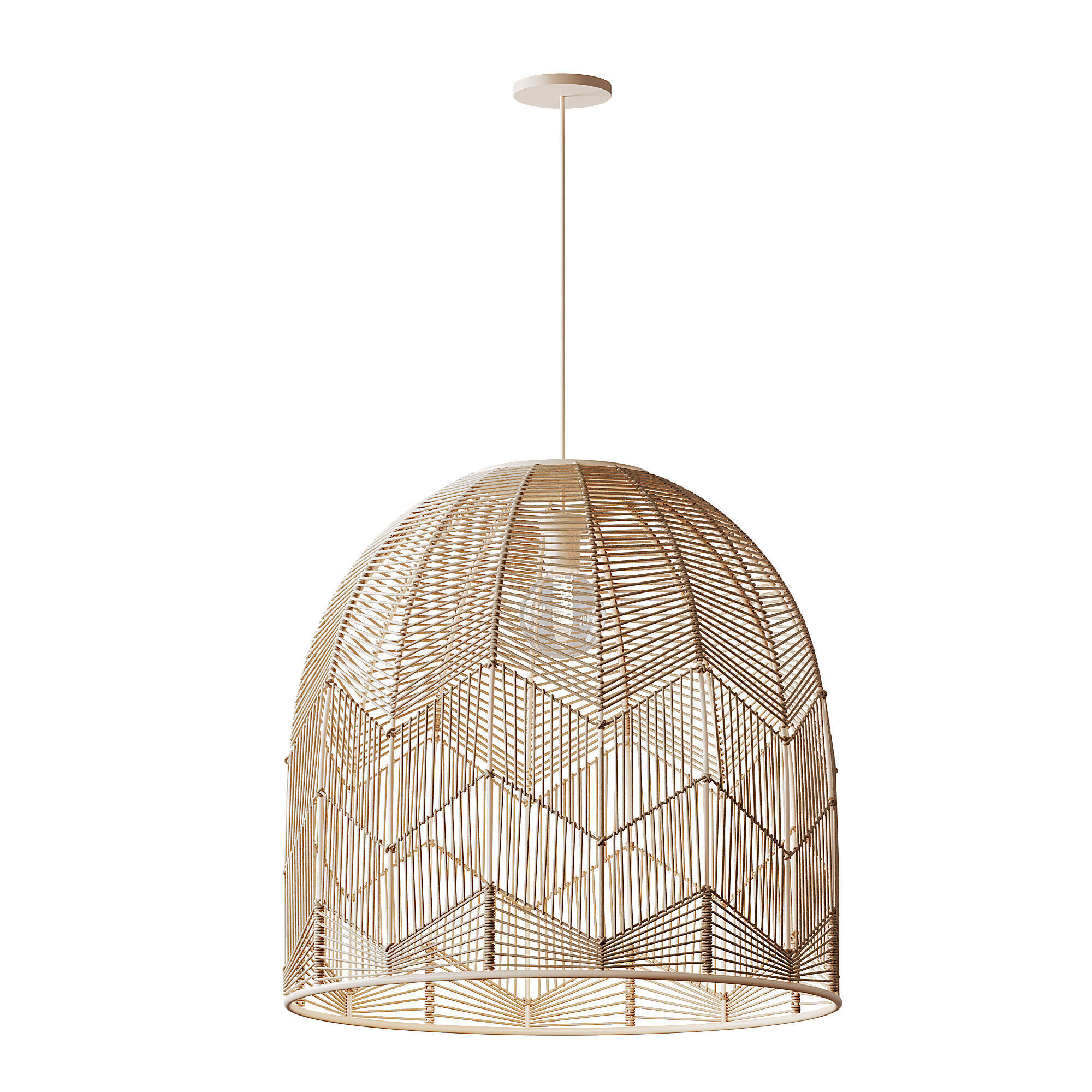 Basket Rattan Pendant Light Shades 3D model_11
