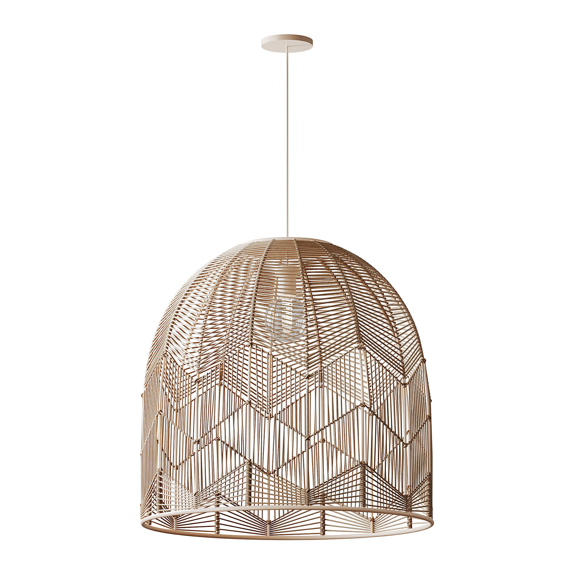 Basket Rattan Pendant Light Shades 3D model_8