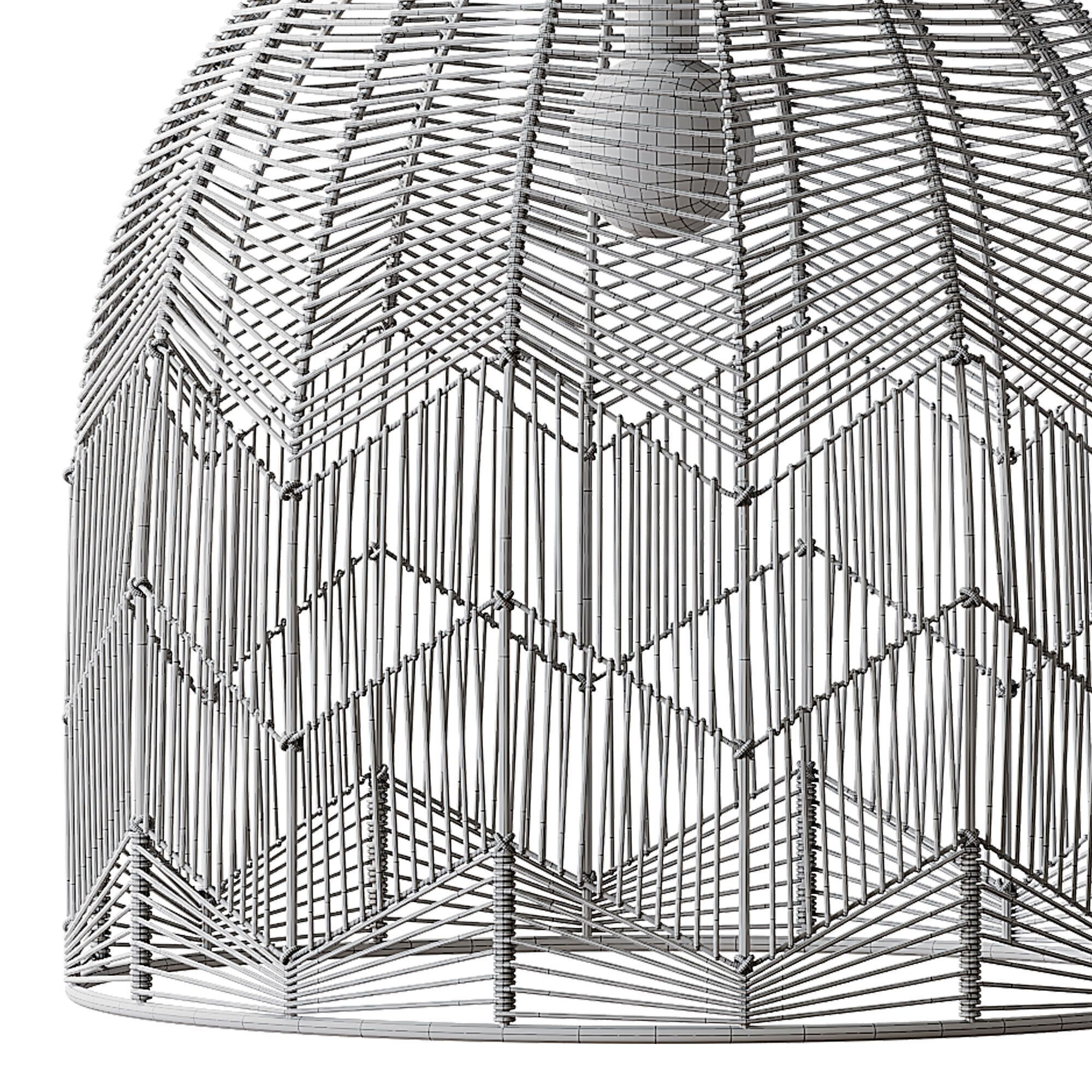 Basket Rattan Pendant Light Shades 3D model_14
