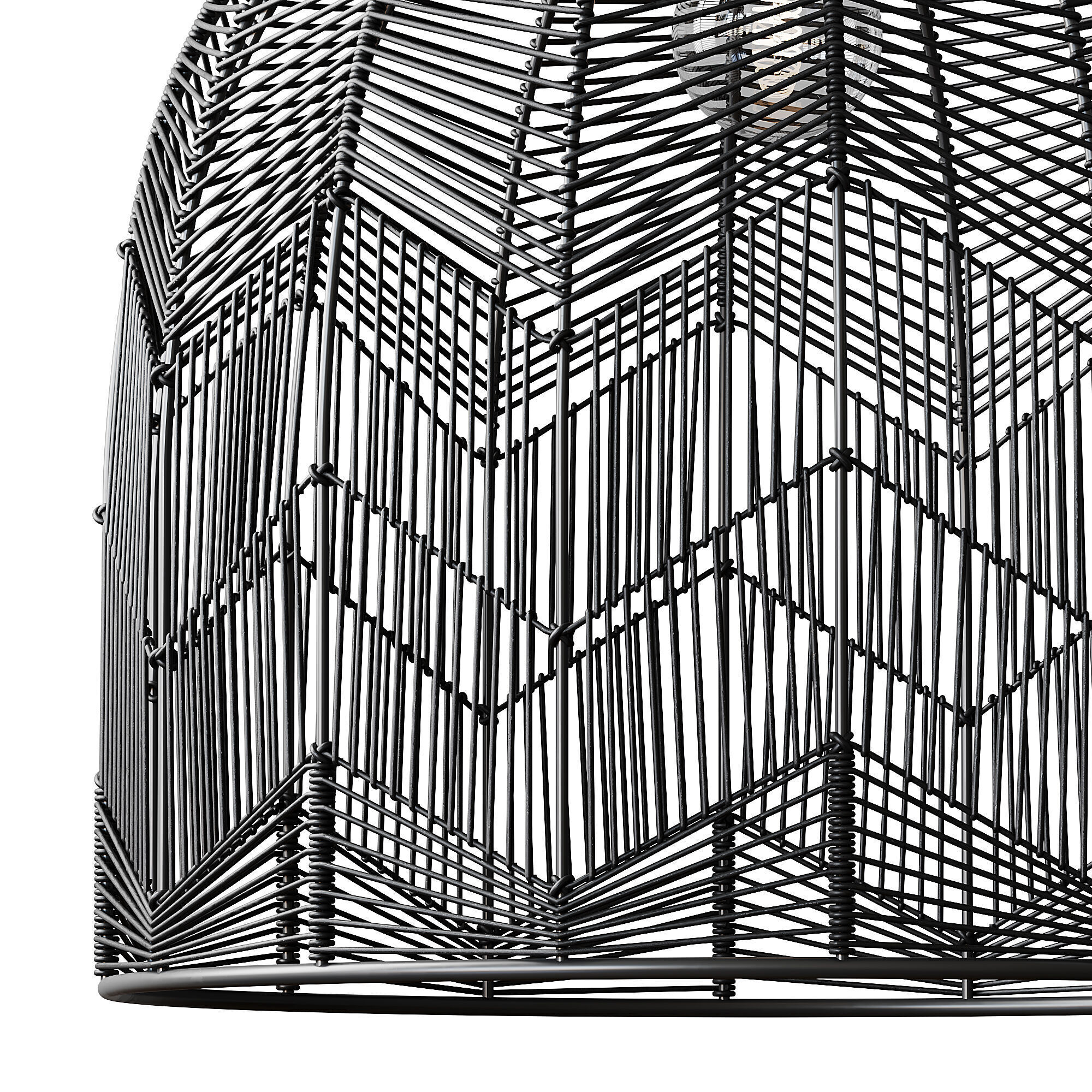 Basket Rattan Pendant Light Shades 3D model_3