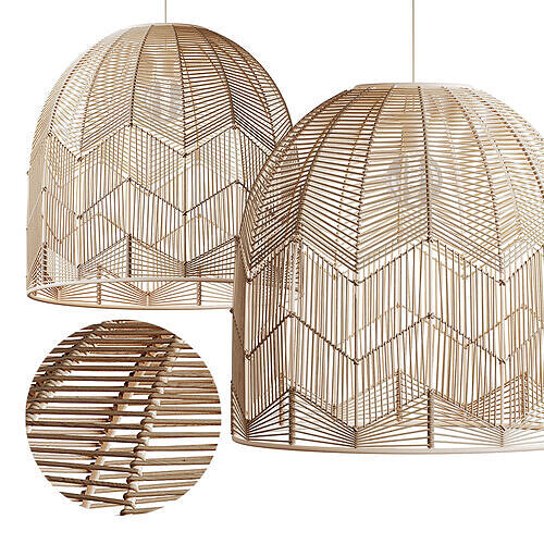 Basket Rattan Pendant Light Shades 3D model