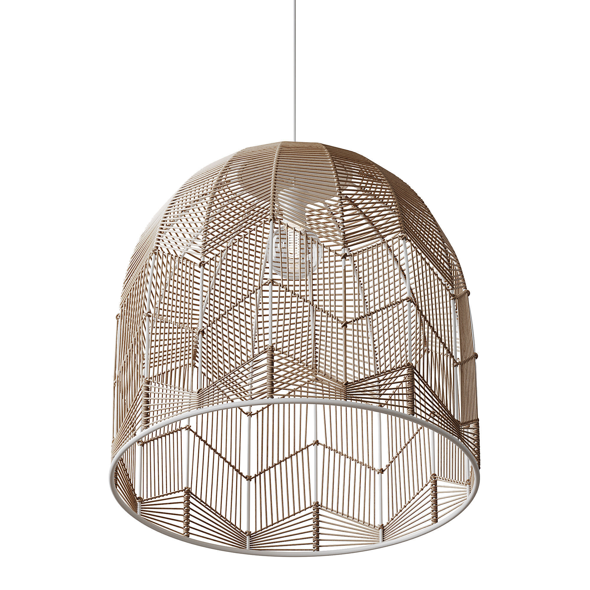 Basket Rattan Pendant Light Shades 3D model_12