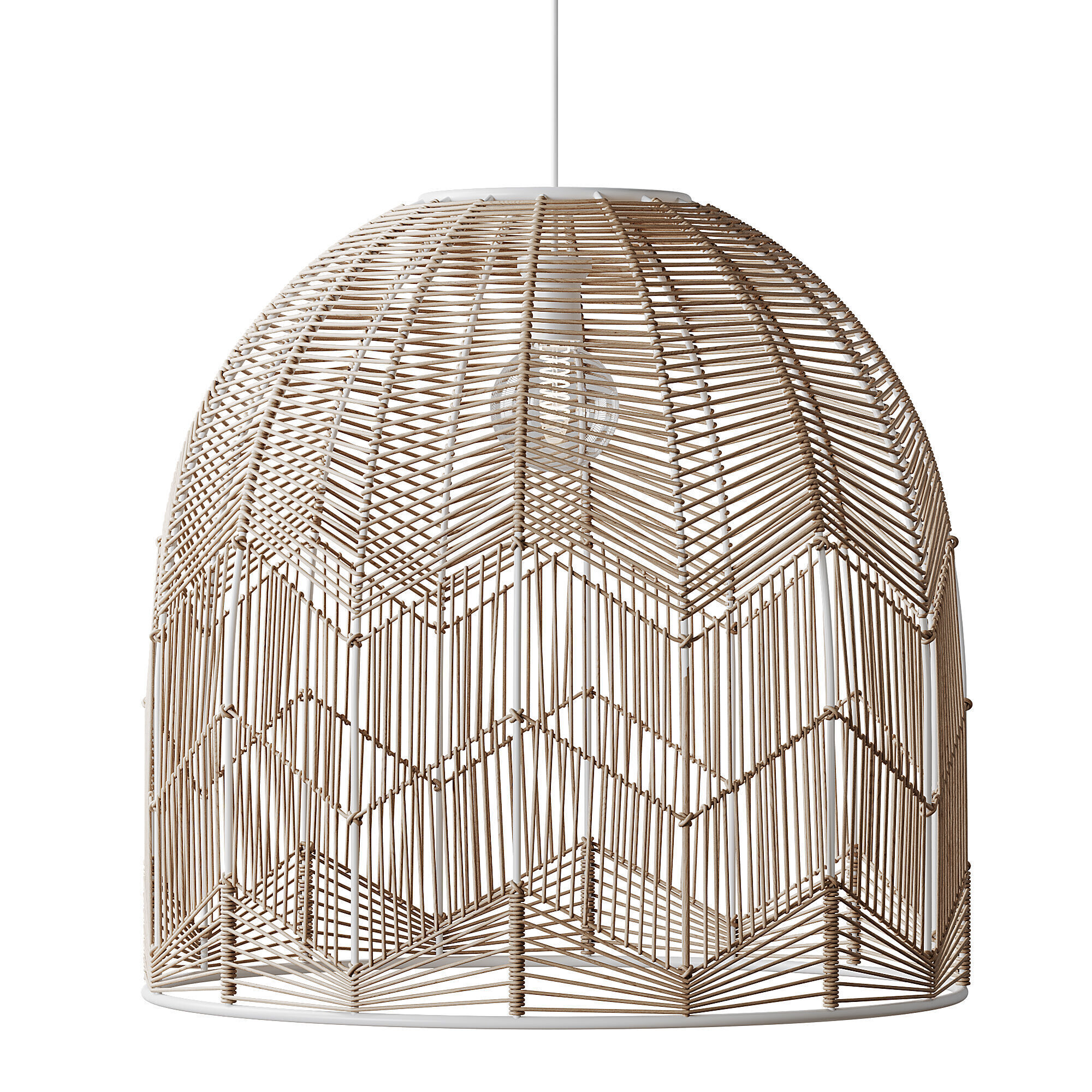 Basket Rattan Pendant Light Shades 3D model_9
