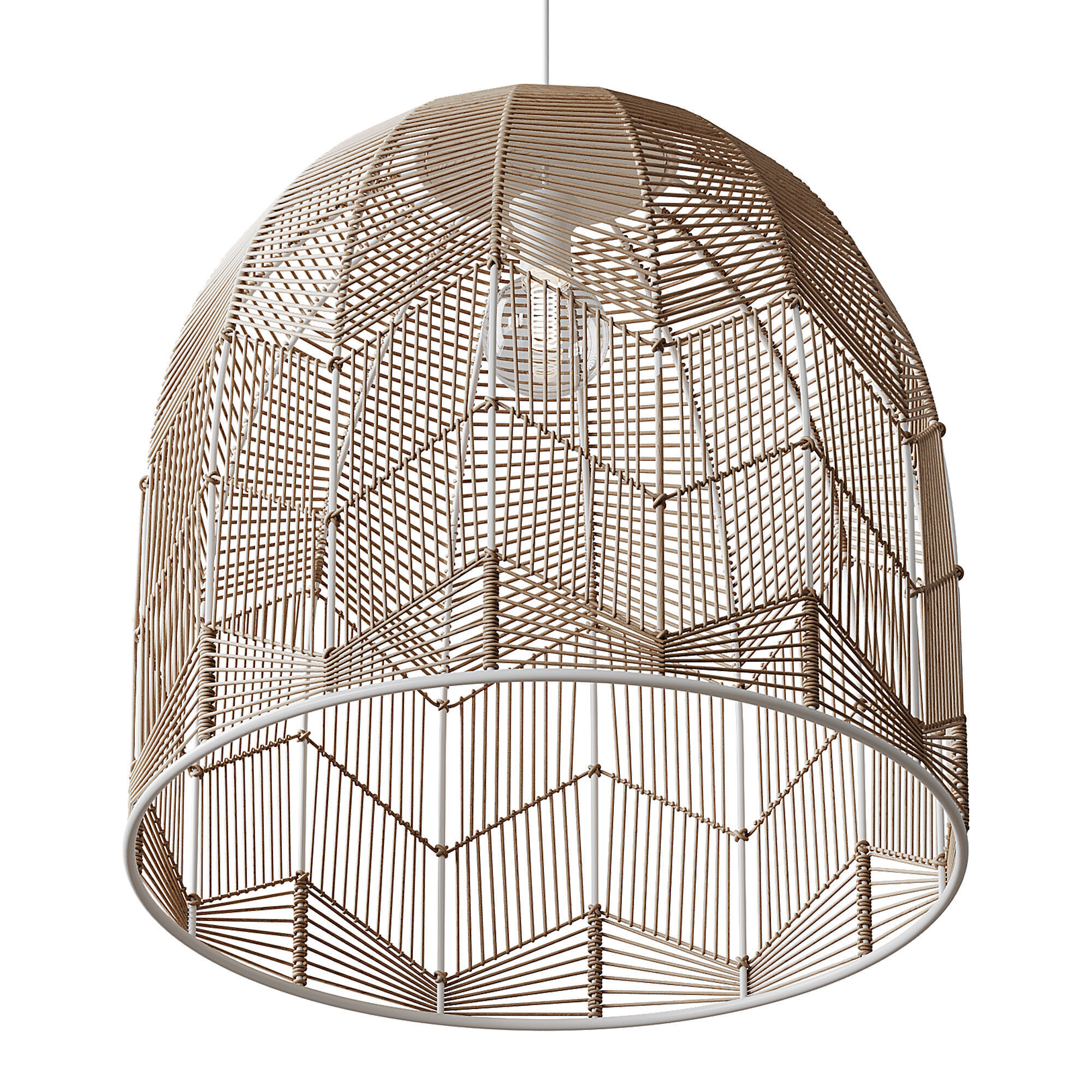 Basket Rattan Pendant Light Shades 3D model_4