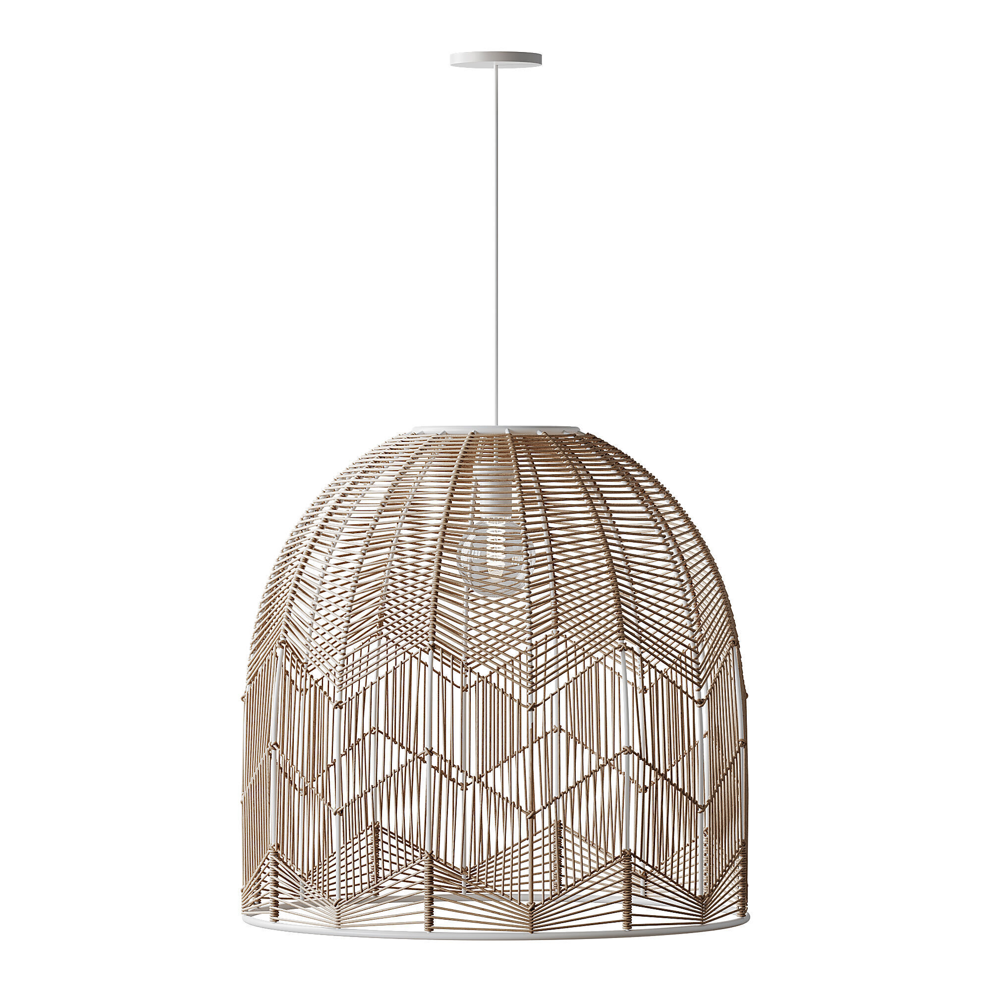 Basket Rattan Pendant Light Shades 3D model_1