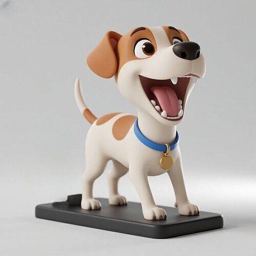 1076  Colorful Laughing   Galgo Dog on Base  pug 3D print model
