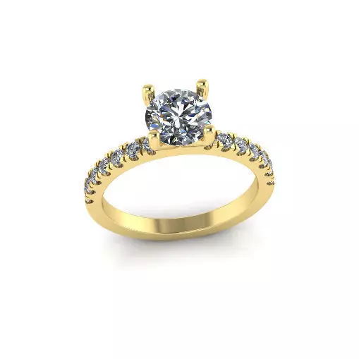 Solitaire engagement rings Model 7690 3D print model_0