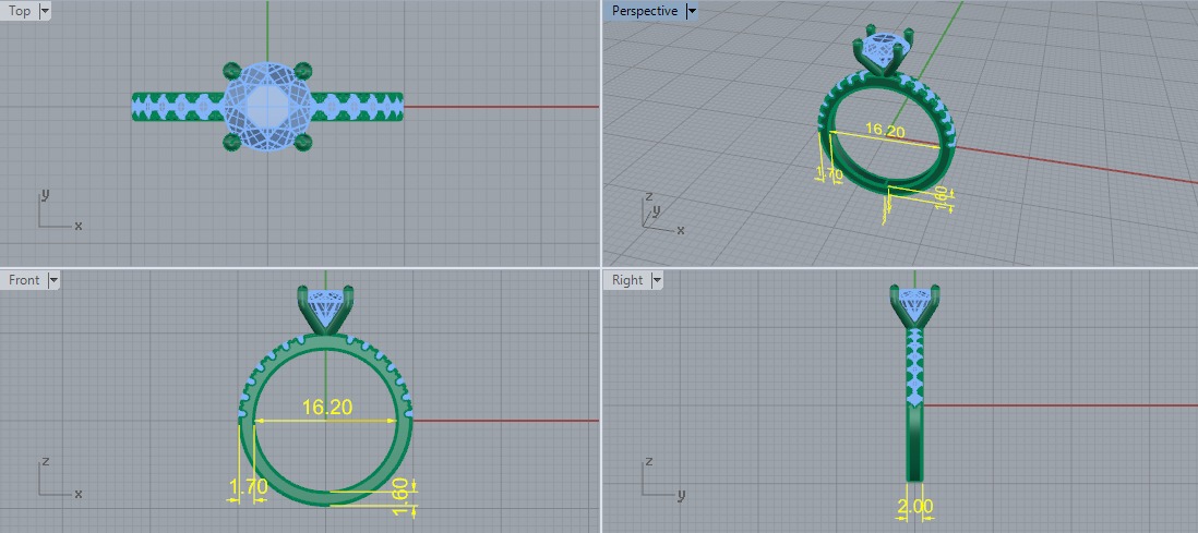 Solitaire engagement rings Model 7690 3D print model_5