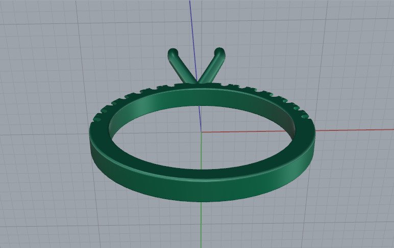 Solitaire engagement rings Model 7690 3D print model_4