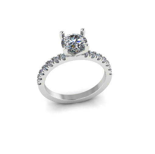 Solitaire engagement rings Model 7690 3D print model_1
