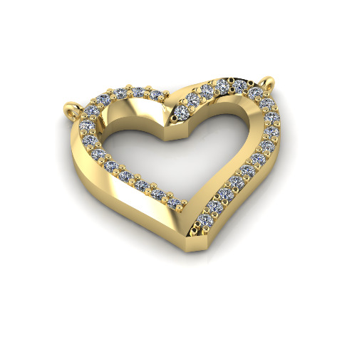 Heart pendant Model 7689 3D print model_1