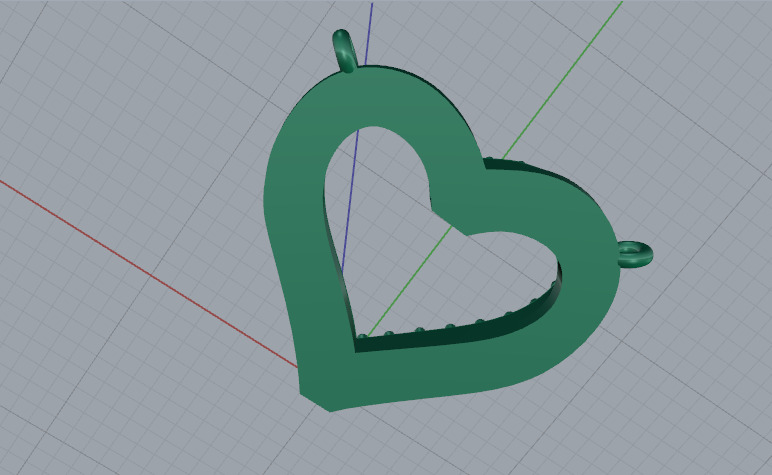 Heart pendant Model 7689 3D print model_4