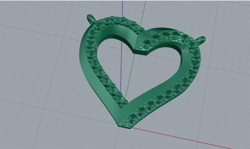 Heart pendant Model 7689 3D print model_2