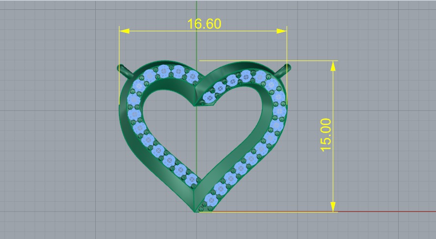 Heart pendant Model 7689 3D print model_5