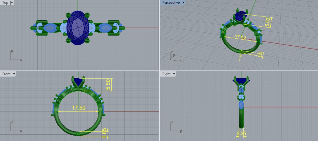 Solitaire engagement rings Model 7674 3D print model_5