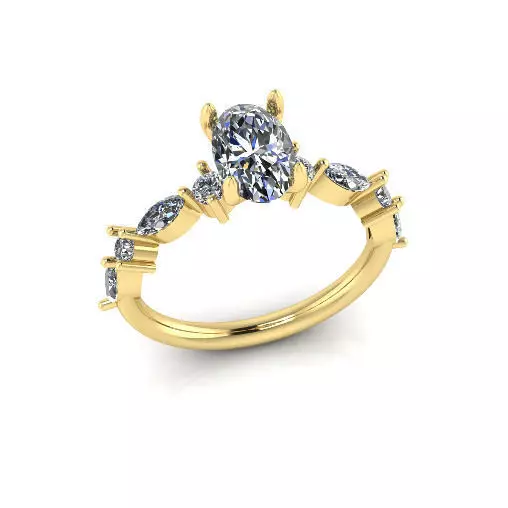 Solitaire engagement rings Model 7674 3D print model_0