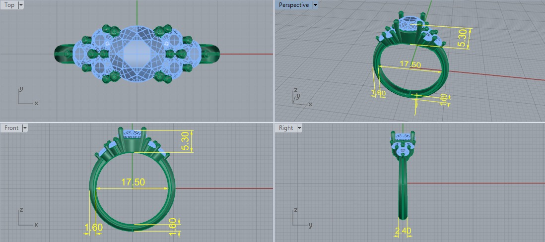 Solitaire engagement rings Model 7671 3D print model_5