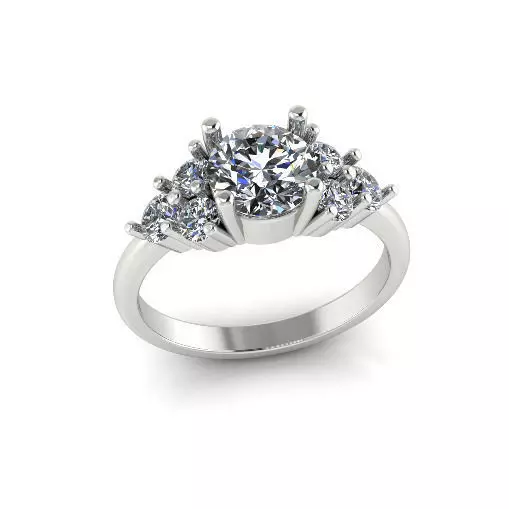 Solitaire engagement rings Model 7671 3D print model_0