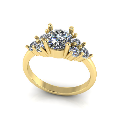 Solitaire engagement rings Model 7671 3D print model_1