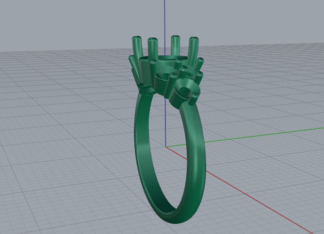 Solitaire engagement rings Model 7671 3D print model_3