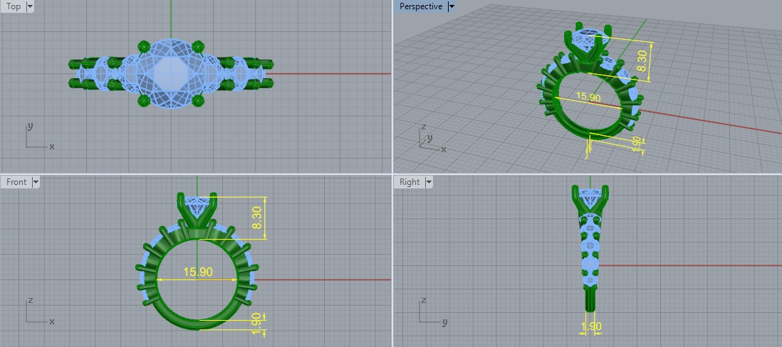 Solitaire engagement rings Model 7667 3D print model_5