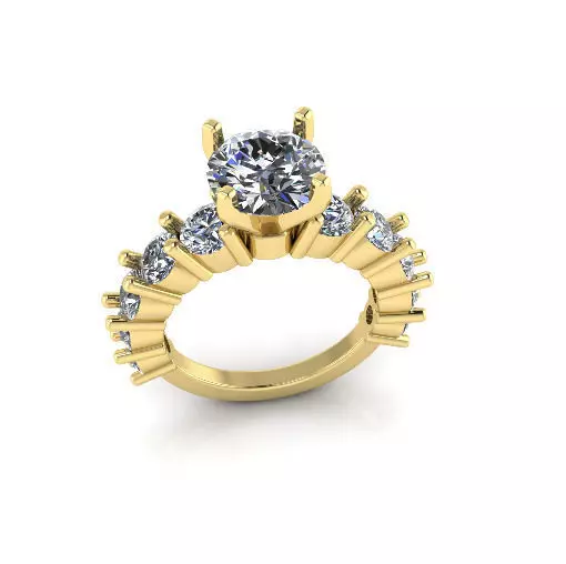 Solitaire engagement rings Model 7667 3D print model_0