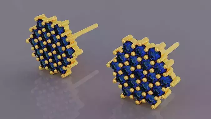 Prong set round shape diamond stud earring