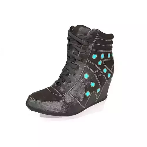 Leather Game Ready Shoe Asset Blue Details