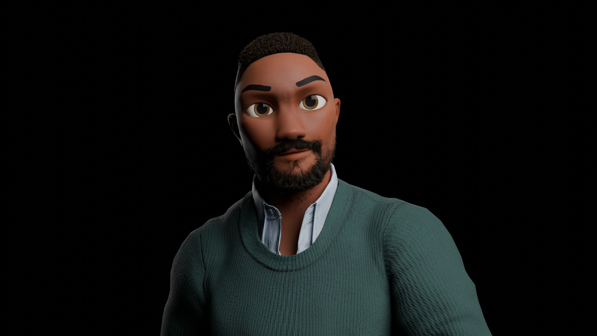 Robert  Rigged Stylized Cartoon 3D Male Character 3D model_12
