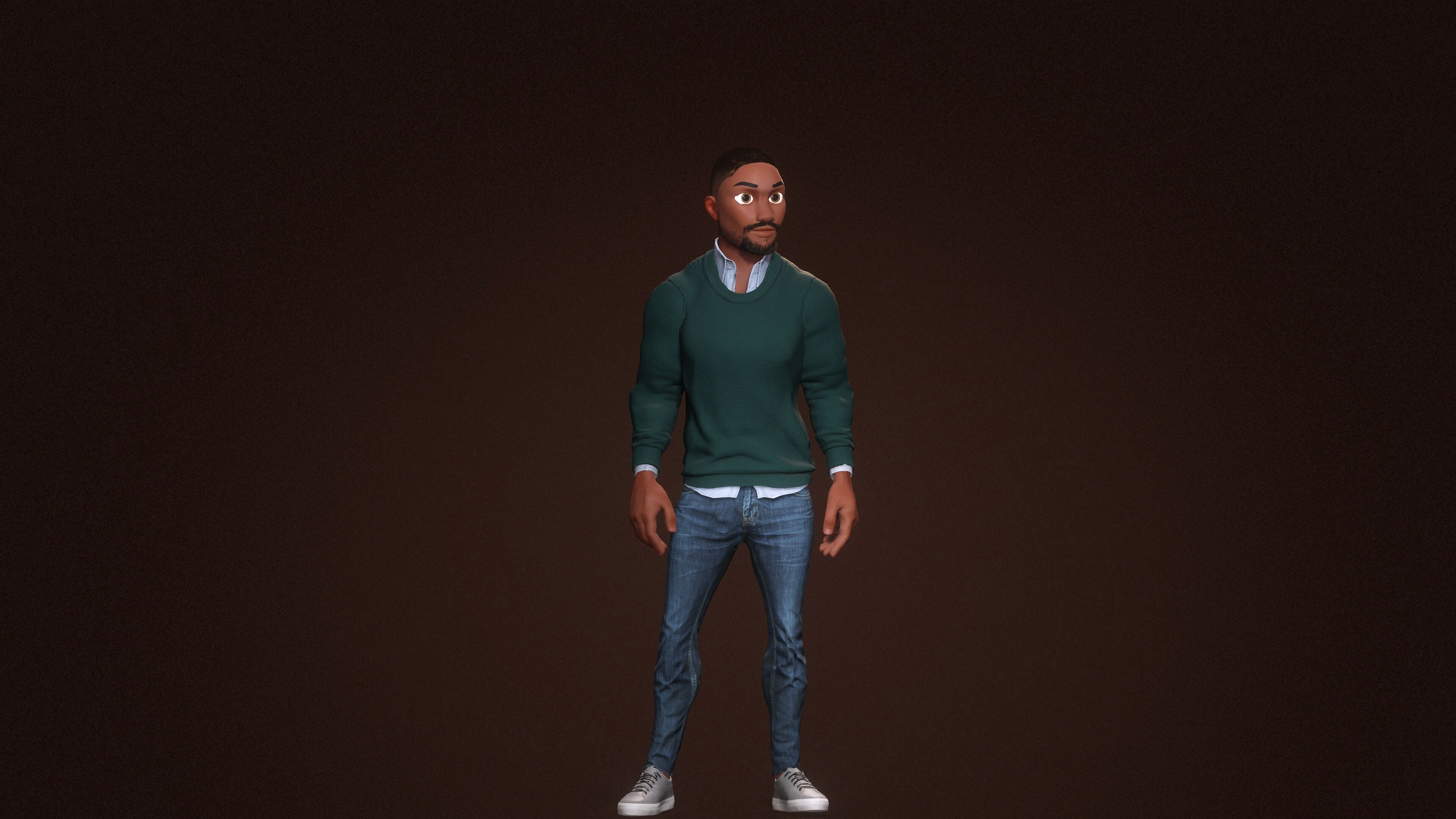 Robert  Rigged Stylized Cartoon 3D Male Character 3D model_4