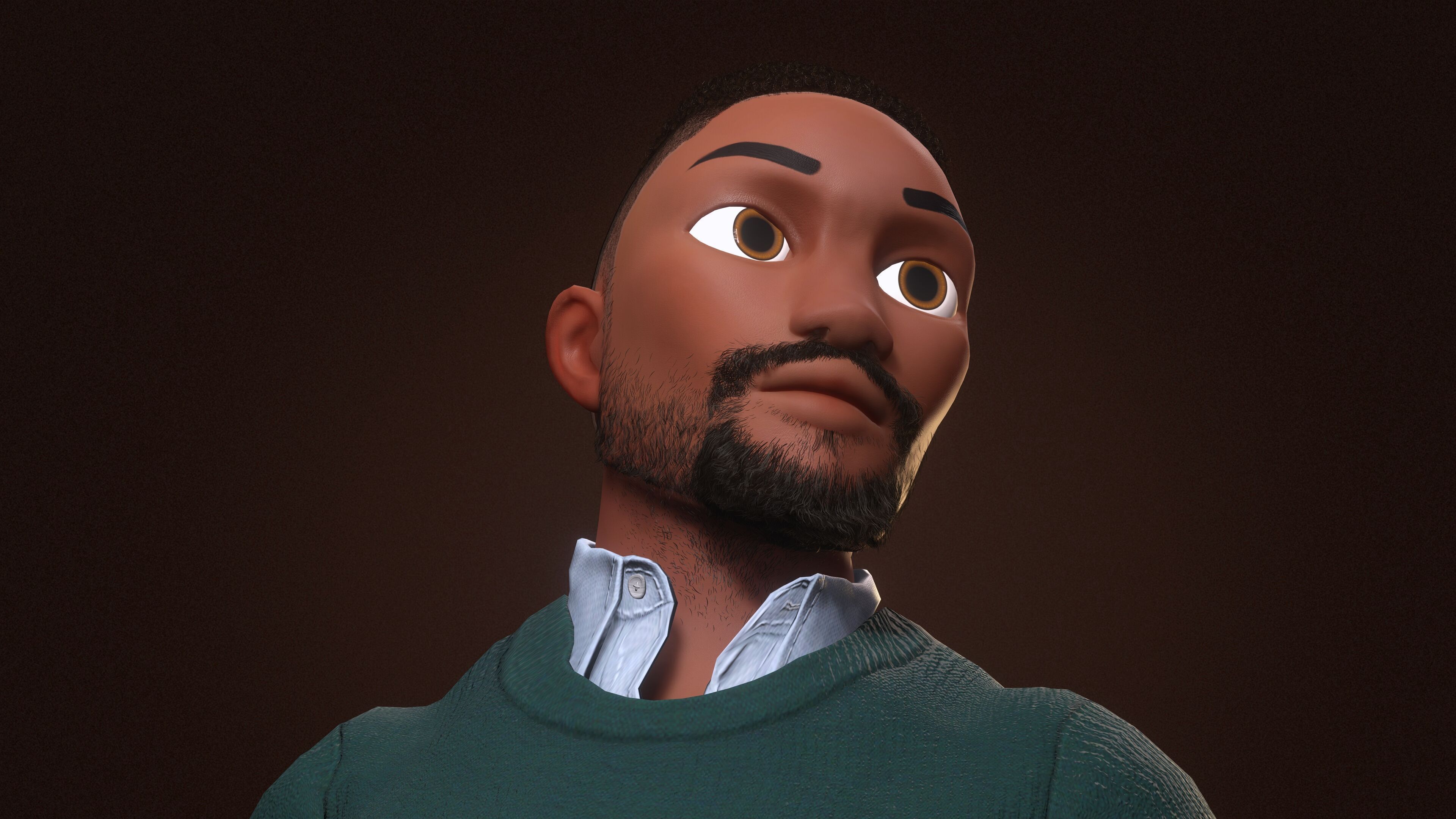 Robert  Rigged Stylized Cartoon 3D Male Character 3D model_6