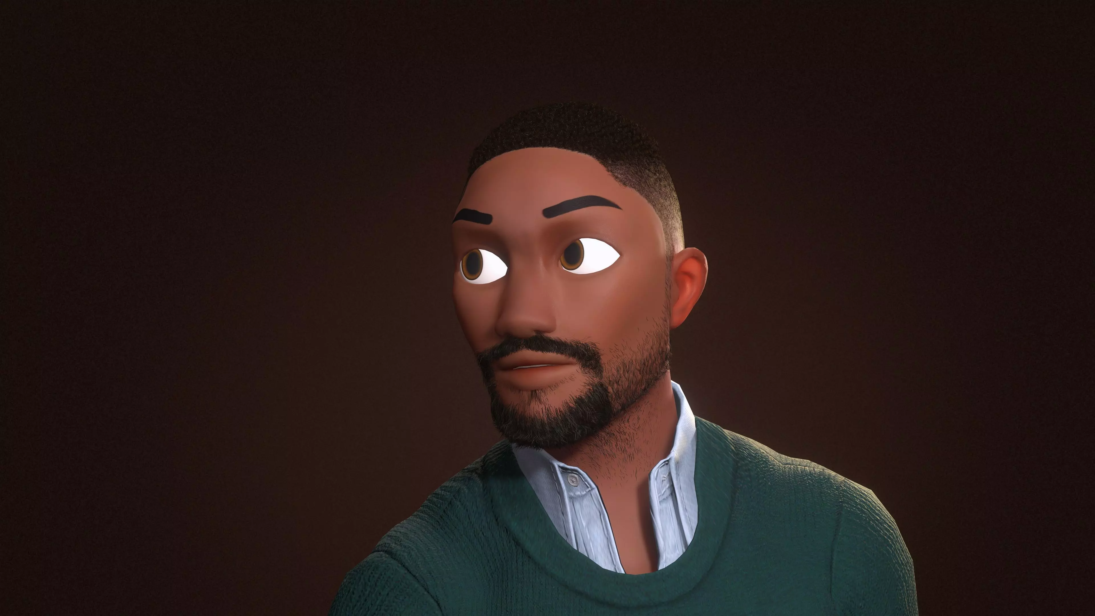 Robert  Rigged Stylized Cartoon 3D Male Character 3D model_0