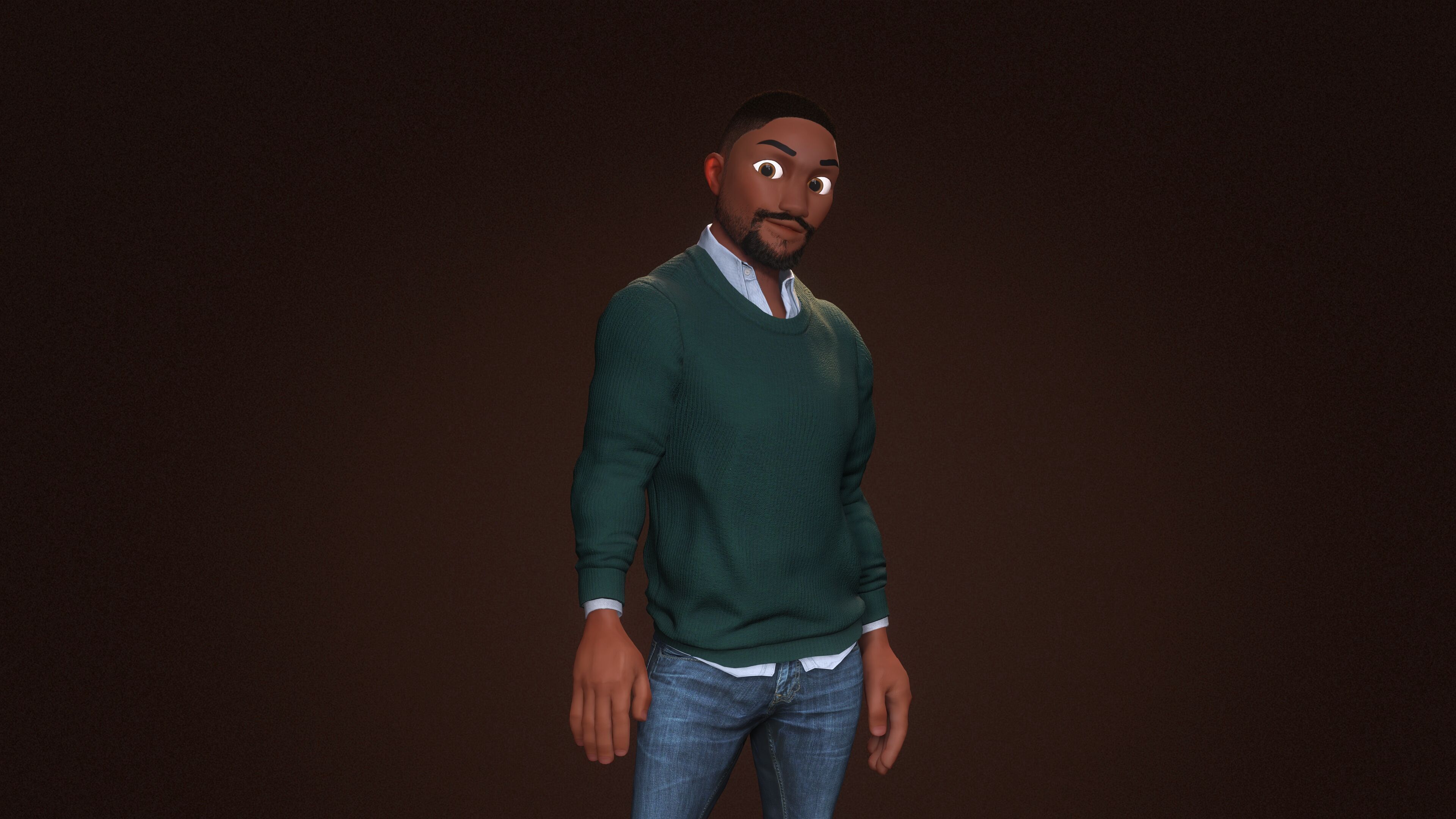 Robert  Rigged Stylized Cartoon 3D Male Character 3D model_2