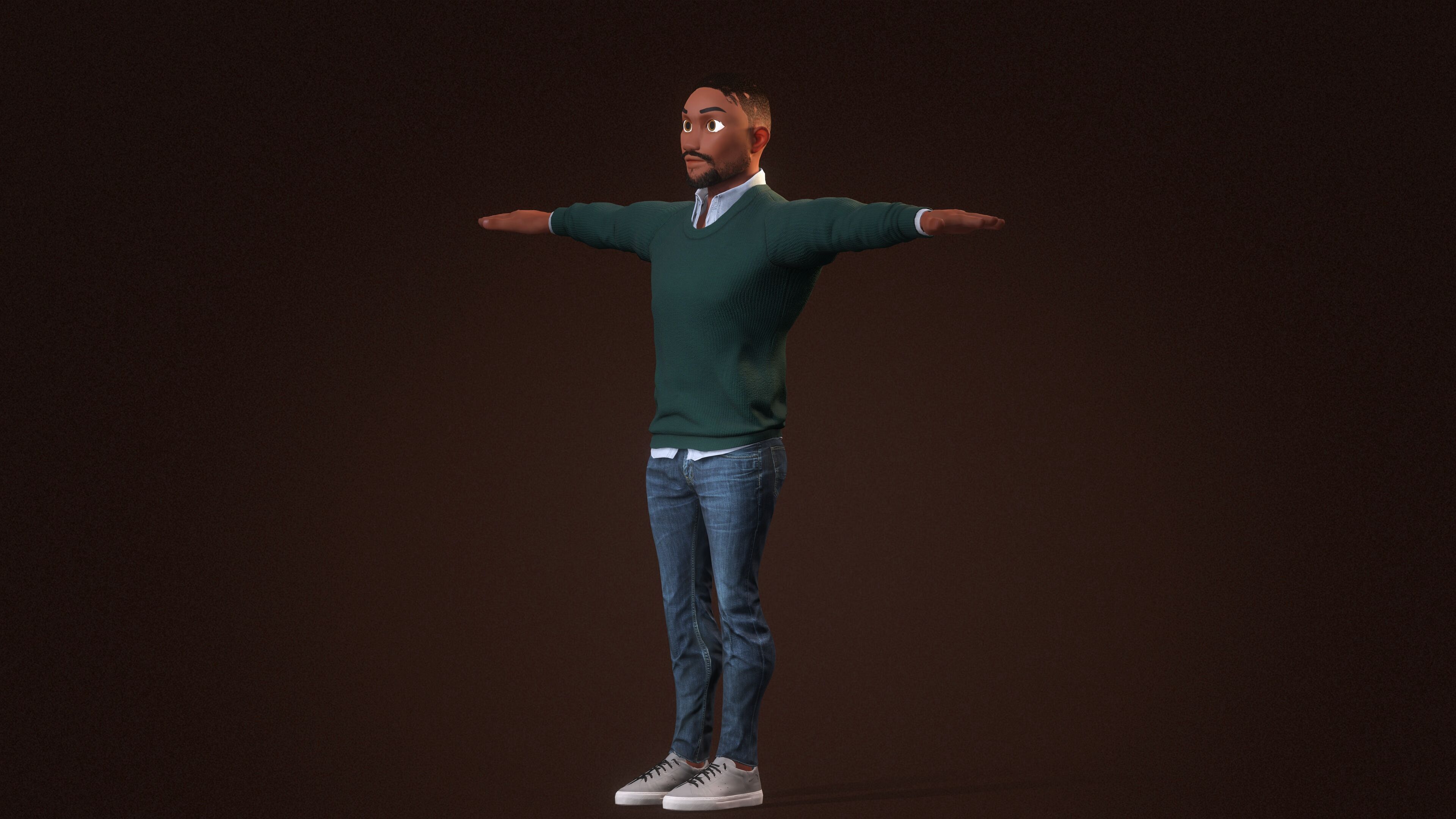 Robert  Rigged Stylized Cartoon 3D Male Character 3D model_10