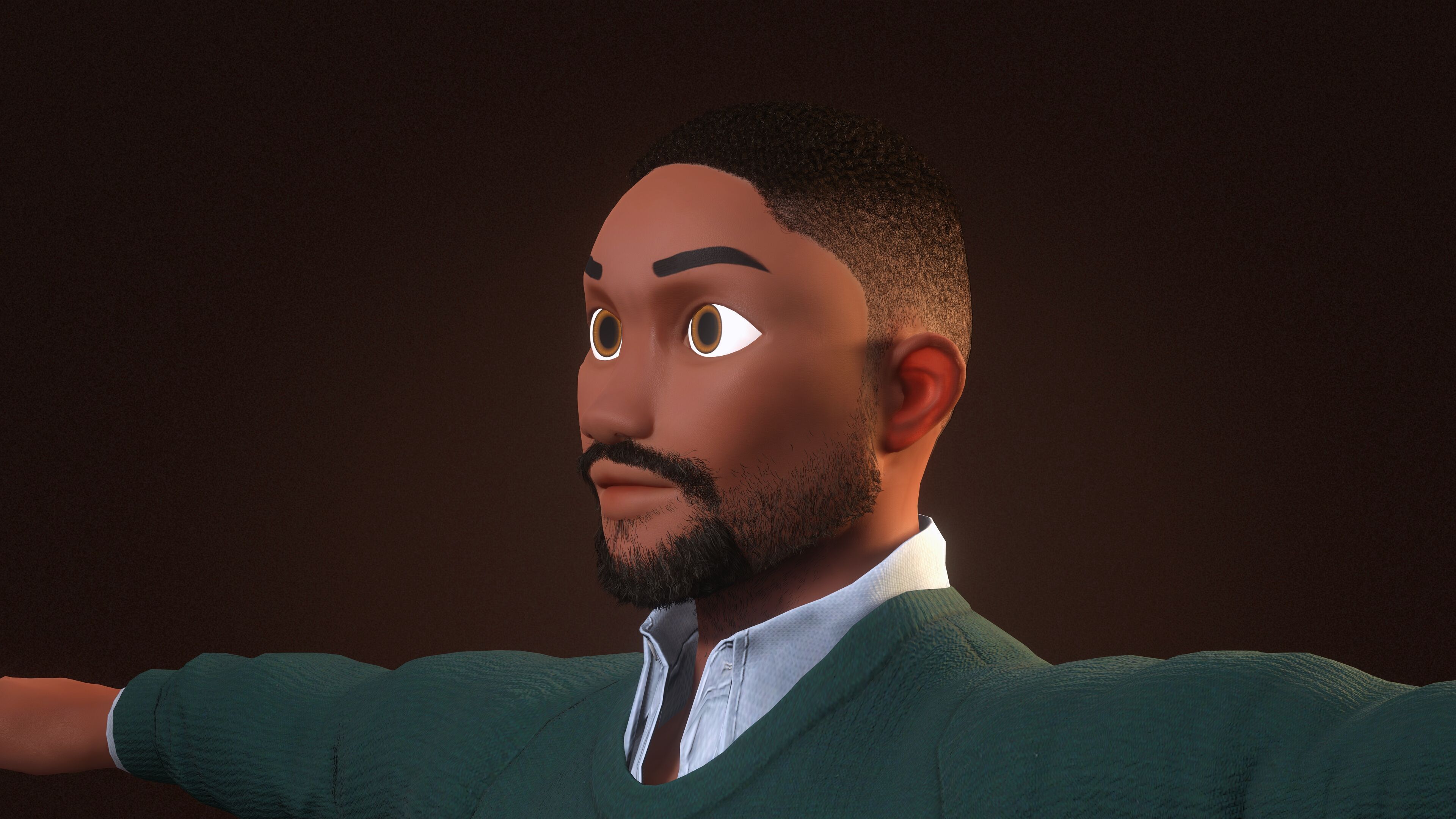 Robert  Rigged Stylized Cartoon 3D Male Character 3D model_8